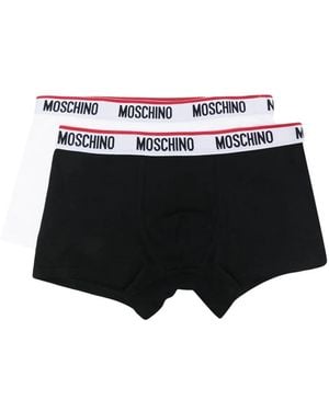 Moschino Logo Waistband Boxer Sets - Black