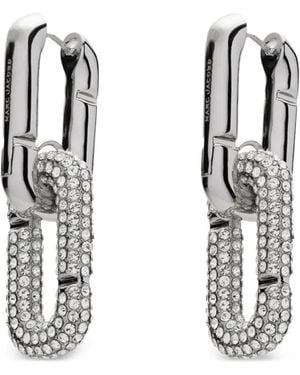 Marc Jacobs The Pop J-Marc Pavé Drop Earrings - White