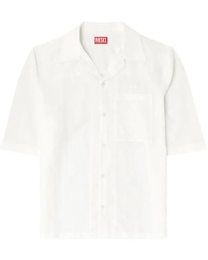 DIESEL Linen-Blend Shirt With Short Sleeves - White
