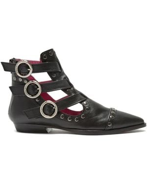 Maliparmi Buckle-Detail Studded Boots - Black