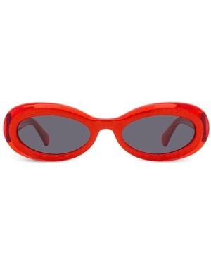 Ferragamo Eyewear Oval-Frame Sunglasses - Red