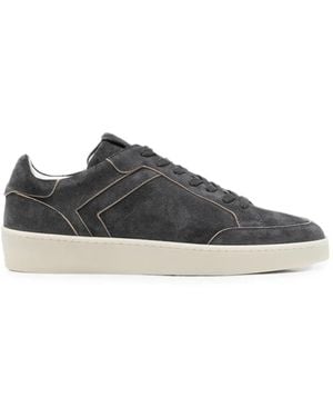 Canali Baskets En Daim À Empiècements - Gray