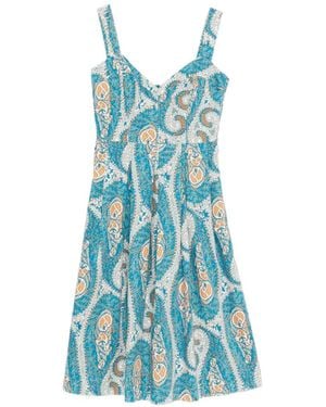 Etro Paisley Midi Dress - Blue