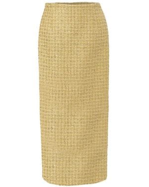 Carolina Herrera Tweed Midi Skirt - White