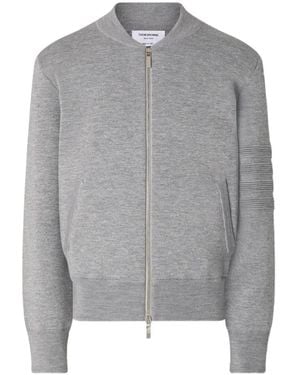Thom Browne Milano-Stitch 4-Bar Bomber Jacket - Grey