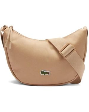 Lacoste Crescent-Shaped Logo-Detail Cross Body Bag - Natural
