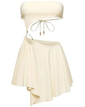 Korobeynikov Cut-Out Hook-Detail Mini Dress - White