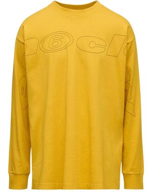 MM6 by Maison Margiela Graphic-Print Long-Sleeve T-Shirt - Yellow