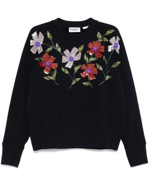 Essentiel Antwerp Organic Cotton Sequin-Embellished Sweatshirt - Black