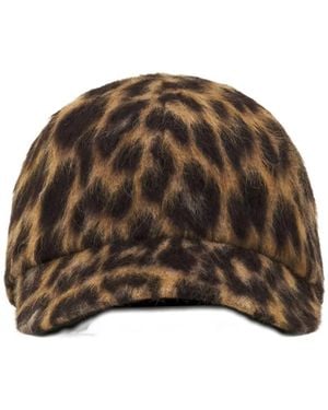 Lanvin Leopard-Print Cap - Brown