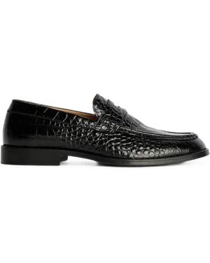 Our Legacy Light Croc-Effect Leather Loafers - Black