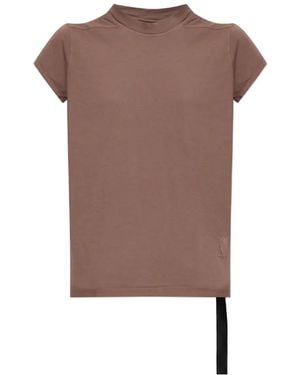 Rick Owens Small Level Ribbed-Trim T-Shirt - Brown