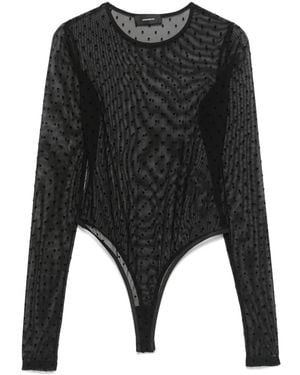 Wardrobe NYC Polka-Dot Bodysuit - Black