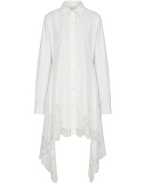 Monse Lace-Detail Cascade Shirt Dress - White