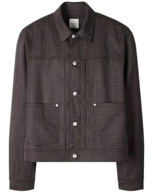 Paul Smith Checked Buttoned Shirt Jacket - Black