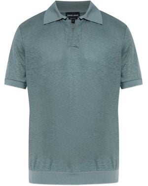 Giorgio Armani Linen T-shirt - ブルー