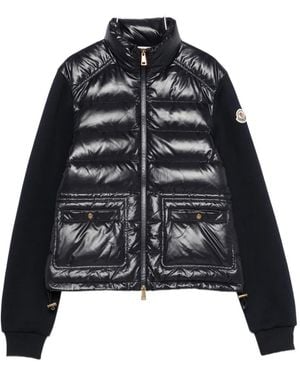 Moncler Logo-Patch Zip-Up Jacket - Black