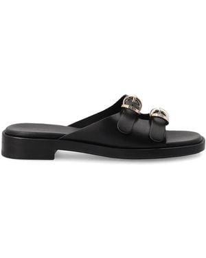 Frau Double-Strap Buckle Sandals - Black