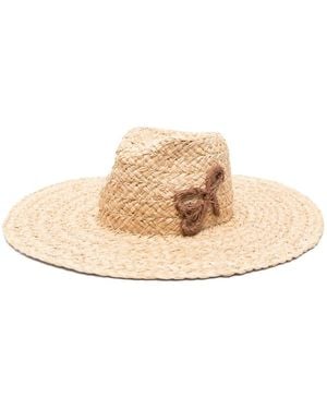 Ruslan Baginskiy Logo-Appliqué Fedora Hat - Natural