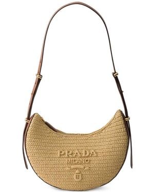 Prada Arqué Gehaakte Kleine Schoudertas - Wit
