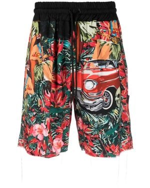 Mauna Kea Graphic-Print Drawstring Shorts - Blue