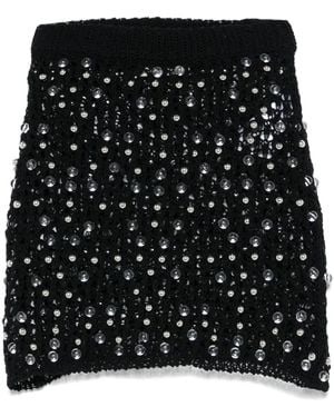 Coperni Beaded Knitted Mini Skirt - Black
