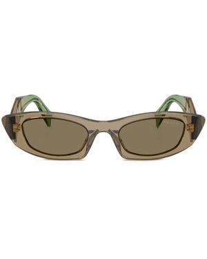 Prada Geometric-Frame Sunglasses - Brown