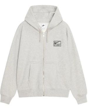 Nike X Stüssy Zip Fleece Hoodie - White