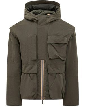 K-Way Pocketed Hooded Jacket - Green