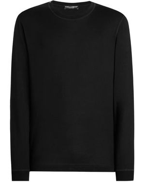 Dolce & Gabbana Long-Sleeve Cotton T-Shirt - Black