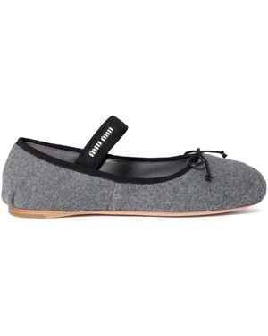 Miu Miu Ballerinas mit Schleifendetail - Grau