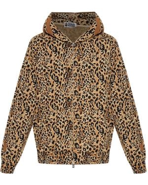 A Bathing Ape Leopard-Pattern Hoodie - Natural