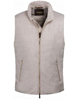 Moorer Zip Smooth Vest - Grey