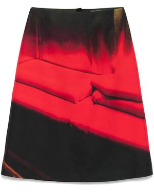 Jil Sander Printed Midi Skirt - Red