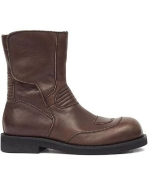 MM6 by Maison Margiela Leather Boots - Brown