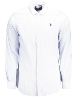 U.S. POLO ASSN. Camisa Slim A Rayas - Blanco