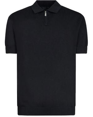 Gazzarrini x Michele Franzese Ribbed Half-Zip Polo Shirt - Black