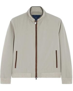 Paul & Shark Typhoon Re-4X4 Suede-Details Bomber Jacket - Grey