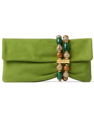 Jimmy Choo Zandra Bead-Embellished Clutch Bag - Green