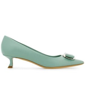 Ferragamo New Vara Leren Pumps - Groen