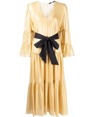 KARL LAGERFELD Metallic Tied-Waist Dress