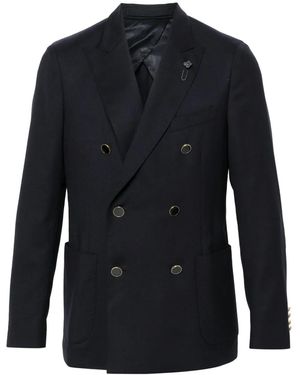Lardini ロゴクリップ ジャケット - ブルー