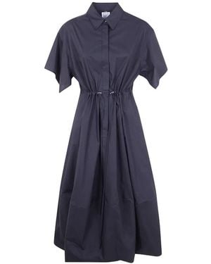 Mantu Drawstring Shirt Dress - Blue