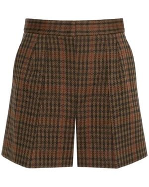 Max Mara Shorts Sartoriali A Quadri - Marrone