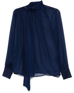 Elisabetta Franchi シルクボイルブラウス - ブルー