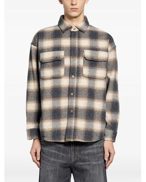 MYTHINKS Checked Shirt - Gray