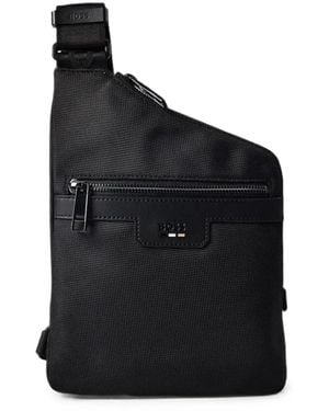 BOSS Logo-Patch Shoulder Bag - Black