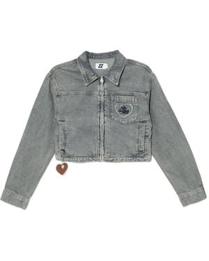 Izzue Logo-Patch Jacket - Gray