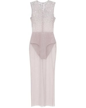 Alex Perry Crystal-Embellished Maxi Dress - Purple