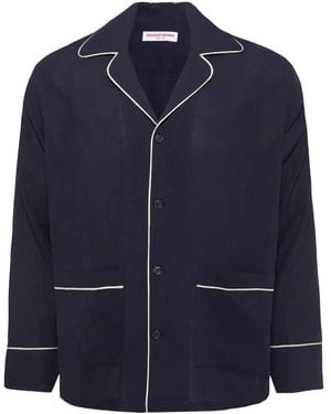Orlebar Brown Murray Piped-Trim Overshirt - Blue